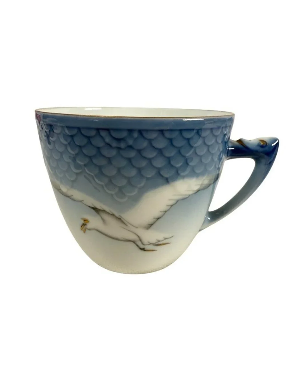 Bing & Grondahl Copenhagen Seagull Gold Rim Cup and Saucer Set of 8